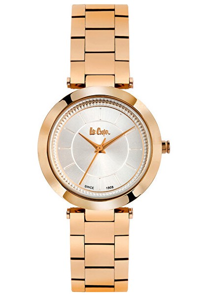 Kadın Kol Saati Altın Renk, Beyaz Kadran - Şık Metal Kordon, 2 Yıl Garantili