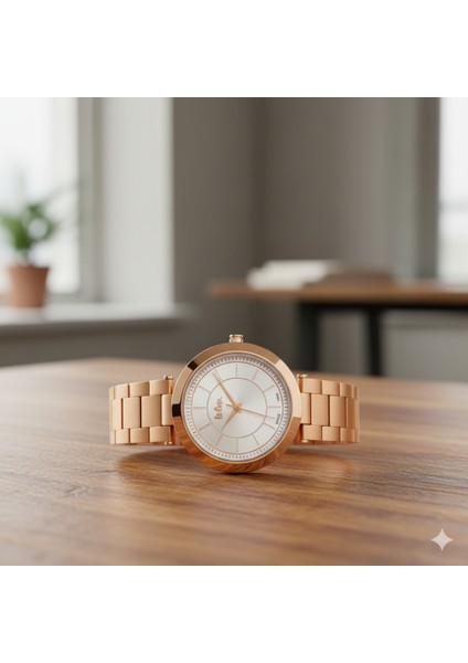 Kadın Kol Saati Altın Renk, Beyaz Kadran - Şık Metal Kordon, 2 Yıl Garantili fiyatları