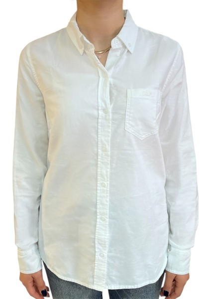 V-Frch Fıtted Oxford Logo Kadın Gomlek