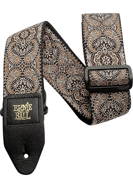 Ball Jacquard Weave Gitar Askısı Kalıbı: Gold Black Paisley