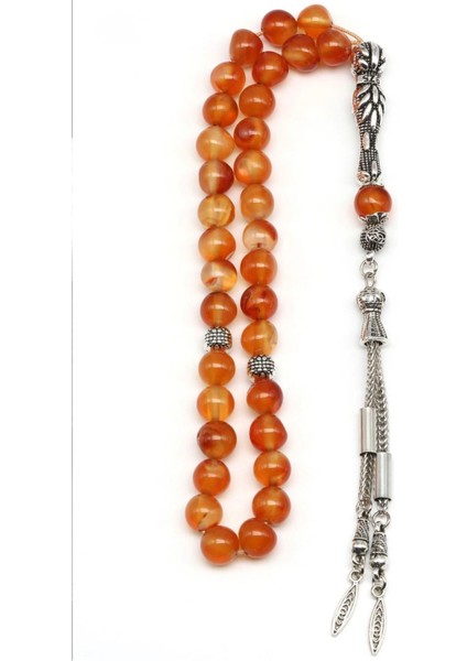 Akik Doğal Taş Tesbih 8 mm Yuvarlak Kesim