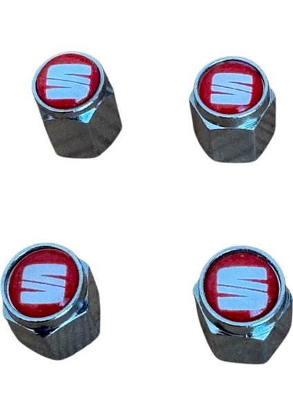 Logolu Kırmızı Beyaz Renk 4 Adet Sibop Kapak