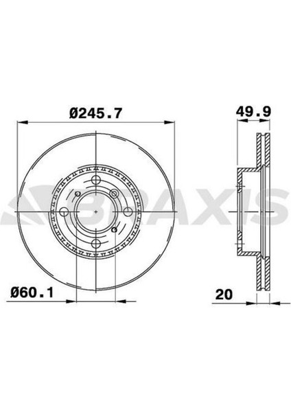 BRAXIS-AE0430 - On Fren Dısk Aynası Havalı Suzukı Baleno 1.8ı Gt 1.9td (96 02) Lıana Lıana Sw 1.3 1.4ddıs 1.6 1.6 4WD