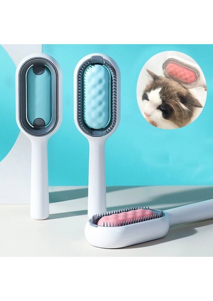 Evcil Hayvanlar Için Çift Taraflı Pet Fırçası Nemli Tüy Tarama Tarağı