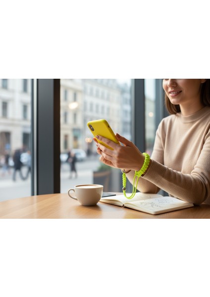 NEON SARI PARACORD BİLEKLİK TELEFON ASKISI TÜM KILIFLARA UYUMLU fırsatları