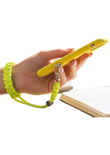 NEON SARI PARACORD BİLEKLİK TELEFON ASKISI TÜM KILIFLARA UYUMLU