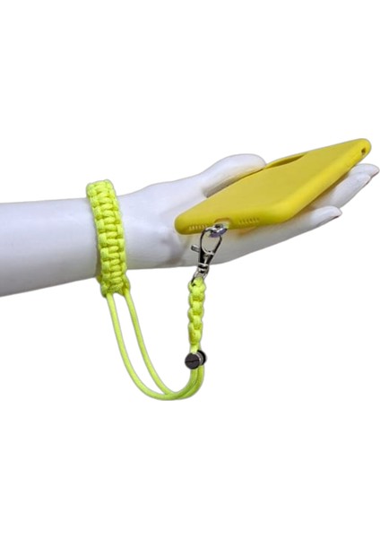NEON SARI PARACORD BİLEKLİK TELEFON ASKISI TÜM KILIFLARA UYUMLU