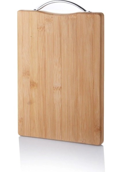 Metal Tutacaklı Lüx Bambu Kesme Tahtası 30CM X20CMX1.8CM