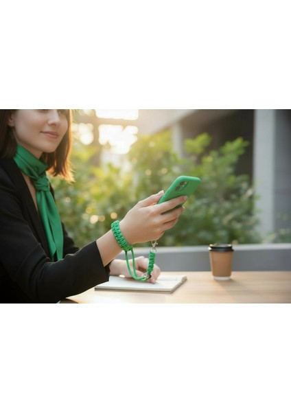 YEŞİL PARACORD BİLEKLİK TELEFON ASKISI TÜM KILIFLARA UYUMLU