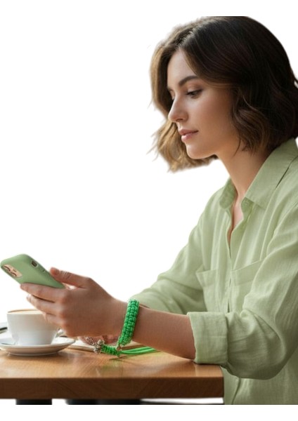 YEŞİL PARACORD BİLEKLİK TELEFON ASKISI TÜM KILIFLARA UYUMLU