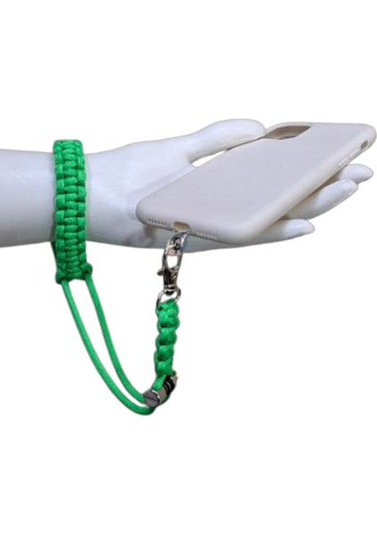 YEŞİL PARACORD BİLEKLİK TELEFON ASKISI TÜM KILIFLARA UYUMLU