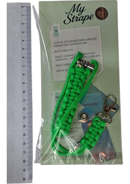 YEŞİL PARACORD BİLEKLİK TELEFON ASKISI TÜM KILIFLARA UYUMLU