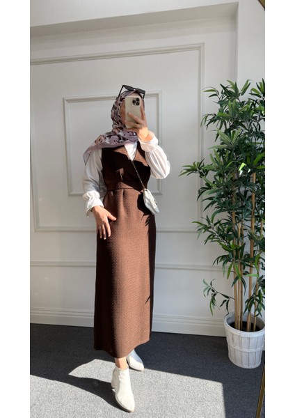 Kahverengi Tüvit Tesettür Jile modelleri