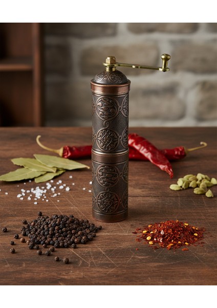 Ludıa Zamak Metal Bakır Renk 3 Lü Set Karabiber,kahve,çörek Otu El Değirmeni Öğütücü Grinder S2 fırsatları