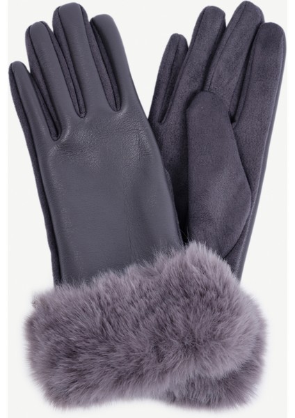 Bileği Kürklü Pu Eldiven