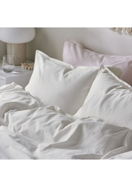 Çift kişilik nevresim seti, beyaz, 240x220/50x60 cm modelleri