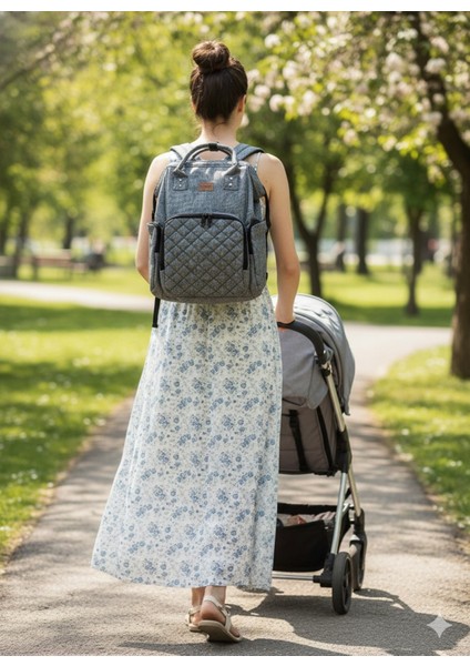 Anne Bebek Bakım Sırt Çantası Biberon Termos Gözlü