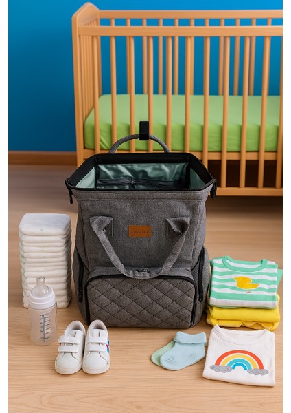Anne Bebek Bakım Sırt Çantası Biberon Termos Gözlü