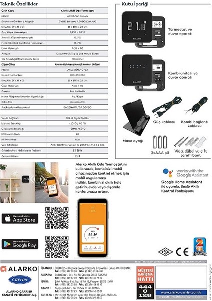 By Cosa Wi-Fi Erişimli Akıllı Kombi Termostadı modelleri