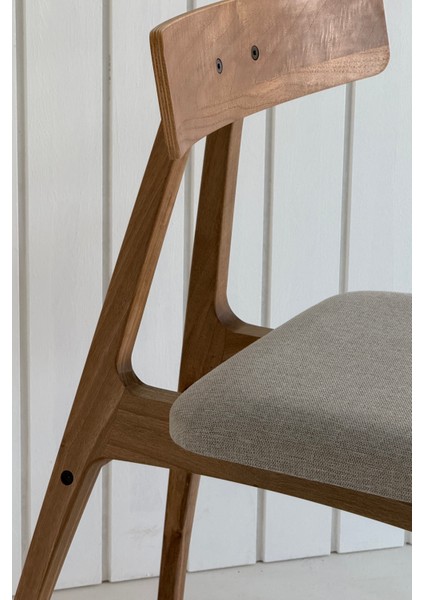 Slim Masif Ceviz Ahşap Sandalye Bej fiyatları