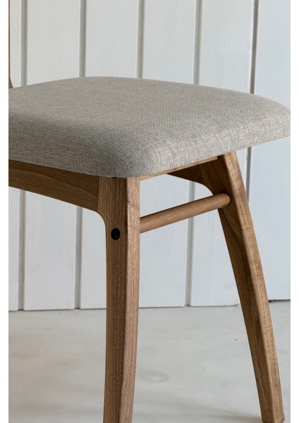 Slim Masif Ceviz Ahşap Sandalye Bej modelleri