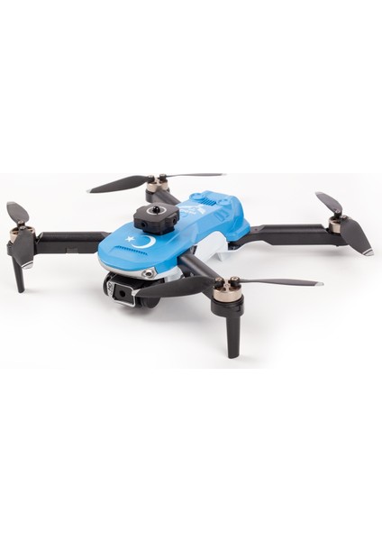 Heki Skymaster Fırçasız Motor, Çift Kameralı Engel Sensörlü Hobi Dronu (Mavi, 2 Bataryalı)