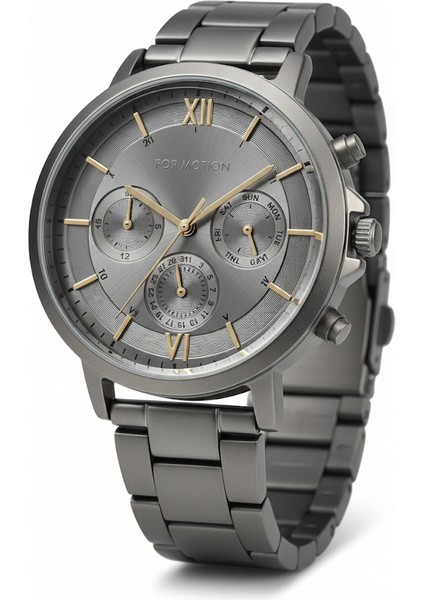 Erkek Kol Saati Antrasit Renk, Antrasit Kadran - Şık Metal Kordon, 2 Yıl Garantili