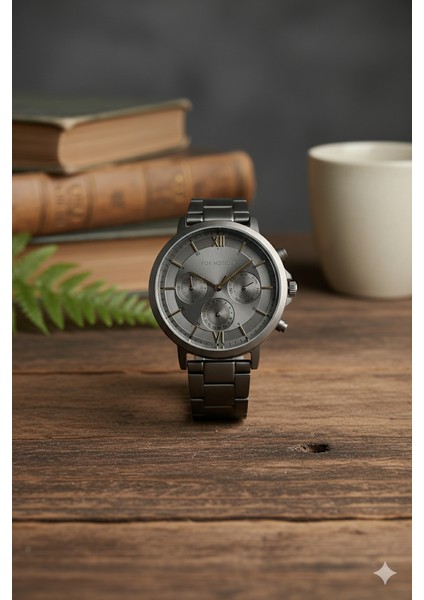 Erkek Kol Saati Antrasit Renk, Antrasit Kadran - Şık Metal Kordon, 2 Yıl Garantili fiyatları