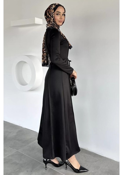 Bel Bağcıklı Tesettür Dalgıç Elbise P-00018950 fırsatları