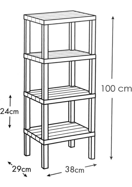 Ombeg 4 Katlı Modüler Raf – Banyo, Mutfak, Balkon, Salon ve Bahçe Düzenleyici indirimleri
