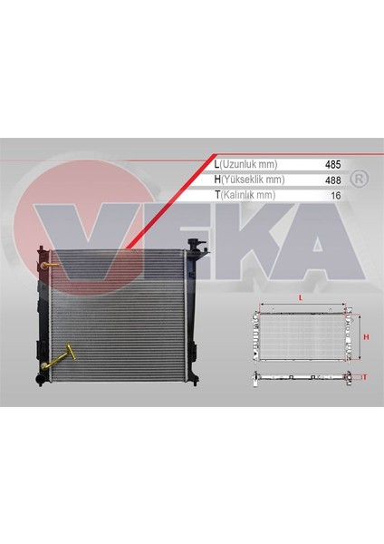 VEKA-16-2144B - Su Radyatoru Brazıng Hyundaı IX35 (Lm) 2.0 Crdı A-T Ac+/- 2010-