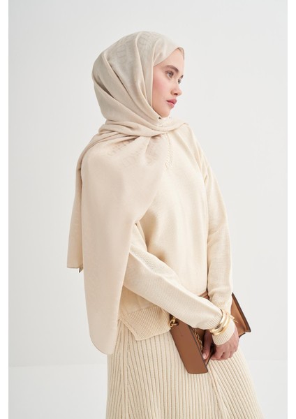 Luxe Desen Liora Pamuk Şal Bej indirimleri