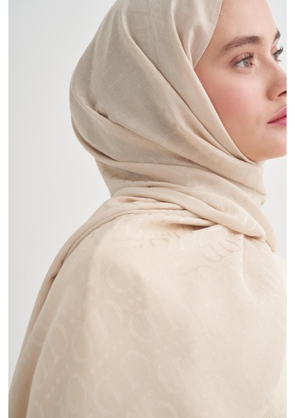 Luxe Desen Liora Pamuk Şal Bej