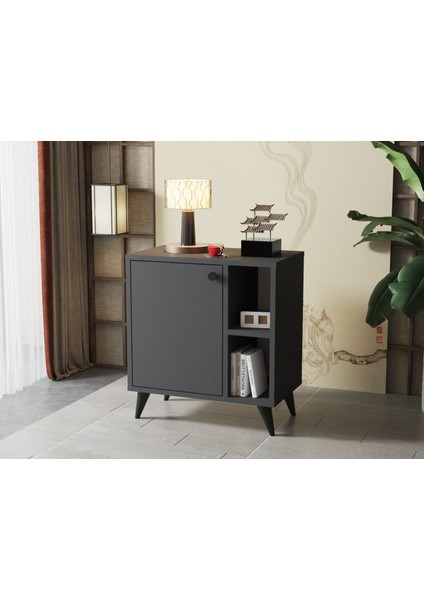 Raflı Komodin Modern Dekoratif Çok Amaçlı