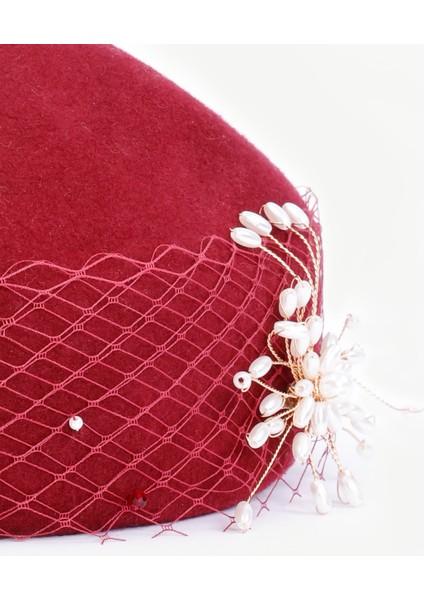 Broş Inci Detaylı Yün Şapka fiyatları