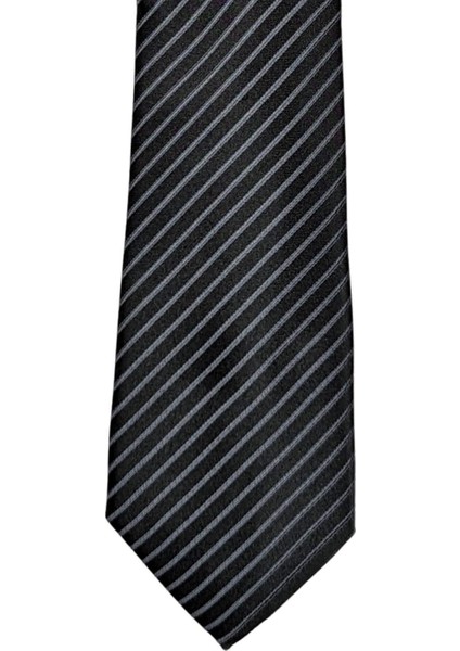 Gri Çizgili 7 Cm Genişliğinde Siyah Ince Kravat fiyatları