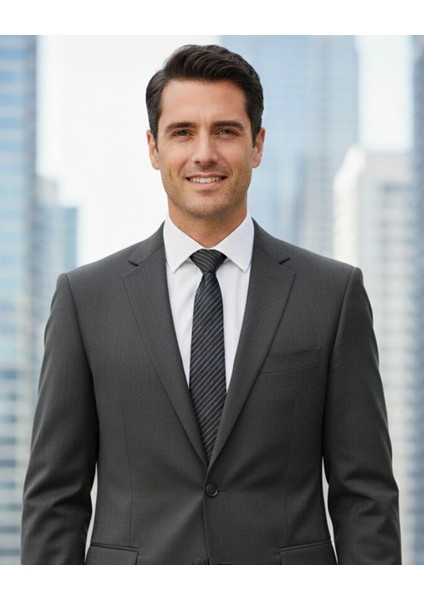 Gri Çizgili 7 Cm Genişliğinde Siyah Ince Kravat modelleri