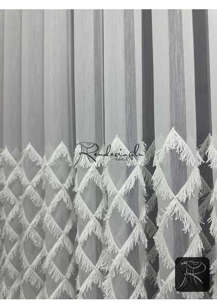 Tül Perde Brillant Marka Püsküllü Etek Geniş Işleme Bakpüs Desen modelleri