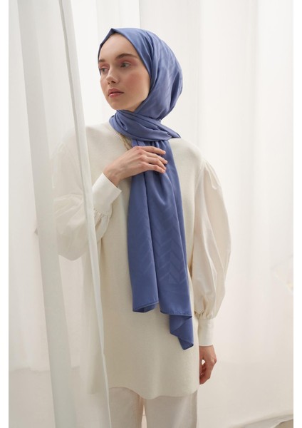 Baklava Desen Pamuk Ipek Şal Kot Mavi indirimleri