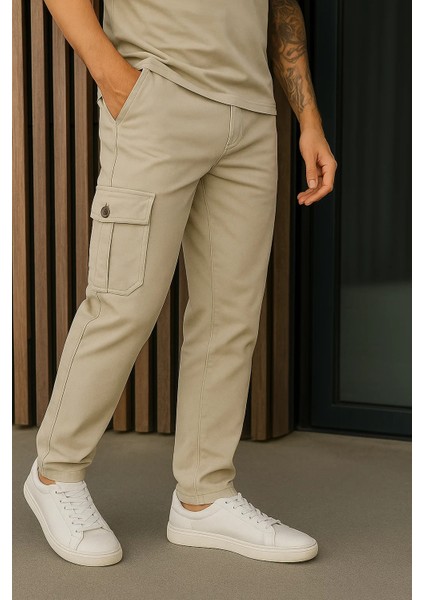 Erkek Bol Paça Trend Taş Gabardin Kargo Pantolon fiyatları