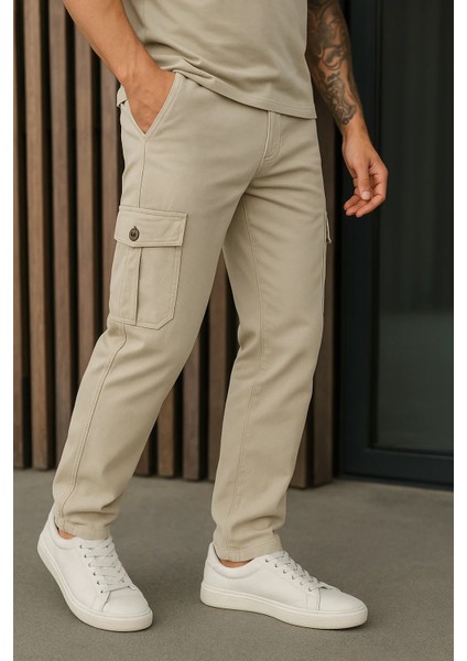 Erkek Bol Paça Trend Taş Gabardin Kargo Pantolon fırsatları