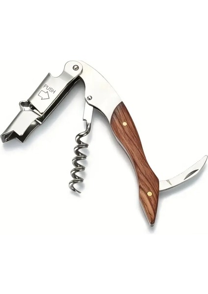 Tirbuşon Ahşap Saplı Paslanmaz Çelik fırsatları