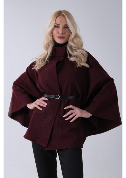 Mürdüm Hakim Yaka Tek Düğmeli Kemerli Panço 31050725.21 fırsatları