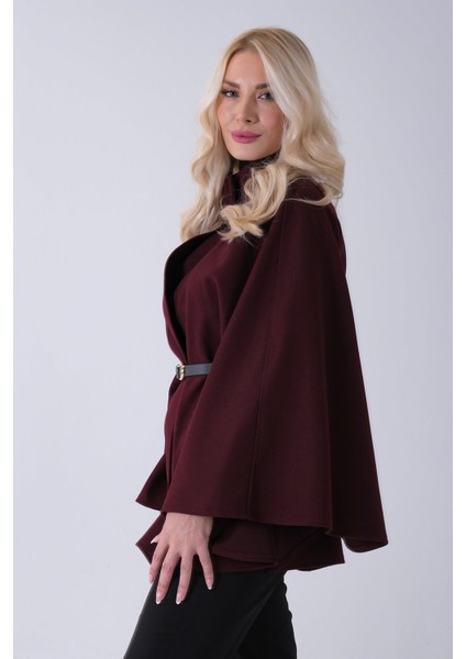 Mürdüm Hakim Yaka Tek Düğmeli Kemerli Panço 31050725.21