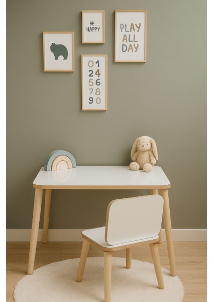 Çocuk Aktivite Masası, Etkinlik Masası, Çocuk Düz Çalışma Masası- Sandalye Takımı Yaz- Sil Yüzey indirimleri