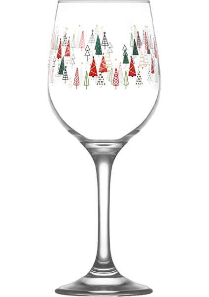 2 Adet Lav Yılbaşı Ağacı Desenli Kadeh 3'lü