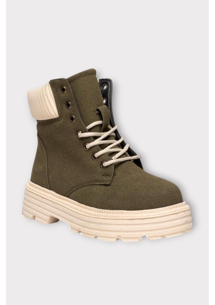 Bileği Lastikli Süet Kalın Taban Kadın Bot YEŞİL indirimleri