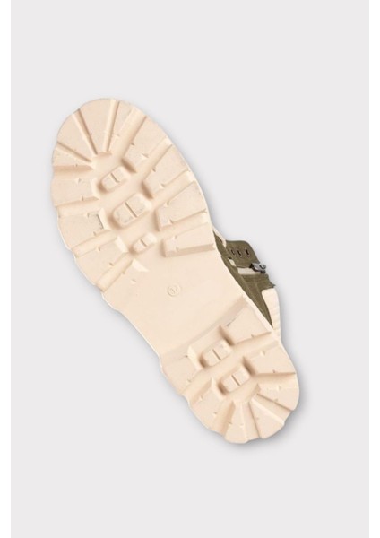 Bileği Lastikli Süet Kalın Taban Kadın Bot YEŞİL