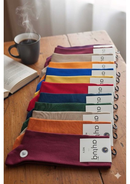 Bambu Soket Erkek Çorabı , Asorti 12'li Kutu