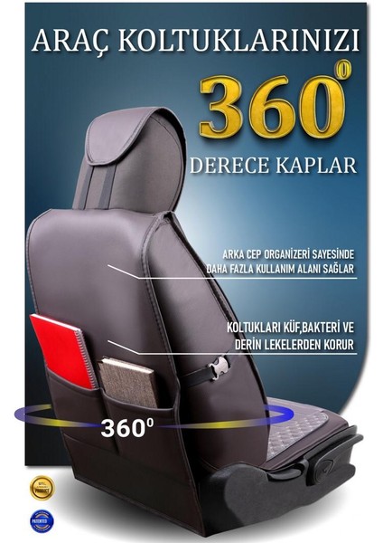 Opel Ascona Deri Oto Koltuk Kılıfı Ön Arka Set Plus Serisi Füme Scr